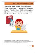 NSG 3250 Adult Health  Exam 1 Newest  &sol;NSG 3250 Exam 1 Preparation&sol; NSG 3250  Exam 1 Practice Exam With 350 Complete  Questions And Correct Answers &vert;Already  Graded A&plus;&vert;&vert;Brand New Versions&excl;&excl;