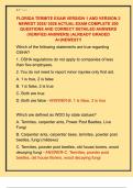 FLORIDA TERMITE EXAM VERSION 1 AND VERSION 2  NEWEST 2025&sol; 2026 ACTUAL EXAM COMPLETE 200  QUESTIONS AND CORRECT DETAILED ANSWERS  &lpar;VERIFIED ANSWERS&rpar; &vert;ALREADY GRADED  A&plus;&vert;NEWEST&excl;&excl;