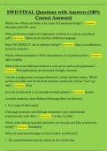 SWD FINAL Questions with Answers &lpar;100&percnt;  Correct Answers&rpar;