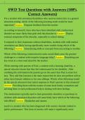  SWD Test Questions with Answers &lpar;100&percnt;  Correct Answers&rpar;