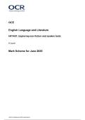 A LEVEL ENGLISH LANGUAGE AND LITERATURE 2025 H474&lowbar;01 MARK SCHEME &vert; EXPLORING NON FICTION AND SPOKEN TEXTS 
