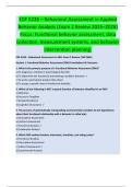 EDF 6226 &ndash; Behavioral Assessment in Applied  Behavior Analysis &lpar;Exam 2 Review 2025&ndash;2026&rpar;  Focus&colon; Functional behavior assessment&comma; data  collection&comma; measurement systems&comma; and behavior  intervention planning&period; 
