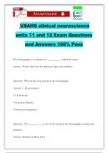 USAHS clinical neuroscience units 11 and 12 Exam Questions and Answers 100&percnt; Pass