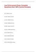 Law Enforcement Exam Complete Questions And 100&percnt; Correct Answer
