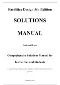 Solutions Manual &mdash; Facilities Design&comma; 5th Edition &mdash; Sunderesh S&period; Heragu &mdash; ISBN 9781032258058 &mdash; Latest Update 2025&sol;2026 &mdash; &lpar;All Chapters Covered 1&ndash;15&rpar;