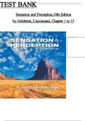Test bank for Sensation and Perception 10th Edition E Bruce Goldstein