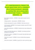 ATI COMPREHENSIVE PREDICTOR EXAM QUESTIONS WITH CORRRECT SOLUTIONS&vert;&vert;ALREADY GRADED A&plus;&vert;&vert;UPDATED 2025&sol;2026&vert;&vert;100&percnt; GUARANTEED PASS&vert;&vert;<<NEWEST VERSION>>&vert;&vert;