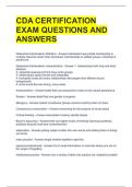CDA CERTIFICATION EXAM QUESTIONS AND ANSWERS 