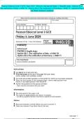 Pearson Edexcel Level 3 GCE -June 2025 - History &lpar;Advanced&rpar; Paper 2&colon; Breadth study - Option 2D&period;1&colon; The unification of Italy&comma; c1830-70 - Option 2D&period;2&colon; The unification of Germany&comma; c1840-71 - Question Paperand Mark Scheme Combined