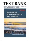 Test Bank for Business Mathematics In Canada 11th Edition By F&period; Ernest Jerome&comma; Tracy Worswick
