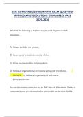 EMS INSTRUCTOR&sol;COORDINATOR EXAM QUESTIONS WITH COMPLETE SOLUTIONS GUARANTEED PASS 2025&sol;2026