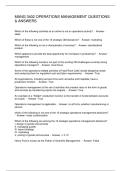 MANG 3402 OPERATIONS MANAGEMENT QUESTIONS & ANSWERS