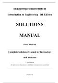 Solutions Manual for Engineering Fundamentals An Introduction to Engineering&comma; 6th Edition by Saeed Moaveni 