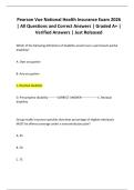 Pearson Vue National Health Insurance Exam 2026 | All Questions and Correct Answers | Graded A+ | Verified Answers | Just Released