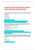 NURSING 232 Exam 2025 – Verified Questions and Answers