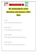 BC Jurisprudence exam Questions and Answers 100&percnt; Pass