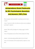 Jurisprudence Exam Flashcards for BC Psychologists Questions and Answers 100&percnt; Pass
