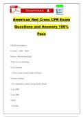 American Red Cross CPR Exam Questions and Answers 100&percnt; Pass