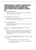 MARKETING 411 EXAM 1 QUESTIONS AND ANSWERS WITH COMPLETE SOLUTIONS 100&percnt; CORRECT RATED A&plus;