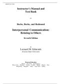 Instructor&rsquo;s Manual and  Test Bank  for Interpersonal Communication&colon;  Relating to Others  Seventh Edition  by  Leonard M&period; Edmonds&vert;&vert;GUIDE A&plus;