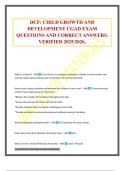 DCF&colon; CHILD GROWTH AND DEVELOPMENT CGAD EXAM QUESTIONS AND CORRECT ANSWERS&period; VERIFIED 2025&sol;2026&period;