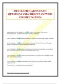 DBT CERTIFICATION EXAM QUESTIONS AND CORRECT ANSWERS VERIFIED 2025&sol;2026&period;