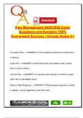 Pain Management Exam Prep &lpar;50&plus; Q&A&rpar; &ndash; Pharmacologic&comma; Non-Pharmacologic&comma; Theories & Assessments