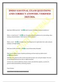 DMSO 1110 FINAL EXAM QUESTIONS AND CORRECT ANSWERS&period; VERIFIED 2025&sol;2026&period;