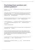Psychology Exam questions and answers graded A+