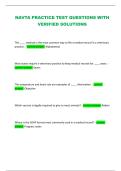 NAVTA PRACTICE TEST QUESTIONS WITH VERIFIED SOLUTIONS