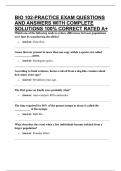 BIO 102-PRACTICE EXAM QUESTIONS AND ANSWERS WITH COMPLETE SOLUTIONS 100&percnt; CORRECT RATED A&plus;