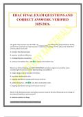 EDAC FINAL EXAM QUESTIONS AND CORRECT ANSWERS&period; VERIFIED 2025&sol;2026&period;
