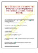EDAC STUDY GUIDE 2&colon; BUILDING THE EVIDENCE BASE EXAM QUESTIONS AND CORRECT ANSWERS&period; VERIFIED 2025&sol;2026&period;