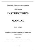 Instructor Manual &mdash; Hospitality Management Accounting&comma; 9th Edition &mdash; Martin G&period; Jagels &mdash; ISBN 9780471687894 &mdash; Latest Update 2025&sol;2026 &mdash; &lpar;All Chapters Covered 1&ndash;14&rpar;