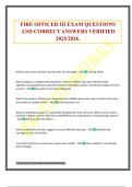FIRE OFFICER III EXAM QUESTIONS AND CORRECT ANSWERS VERIFIED 2025&sol;2026&period;