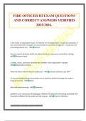 FIRE OFFICER III EXAM QUESTIONS AND CORRECT ANSWERS VERIFIED 2025&sol;2026&period;