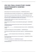 CRJ 201 FINAL EXAM STUDY GUIDE  QUESTIONSWITH VERIFIED ANSWERS
