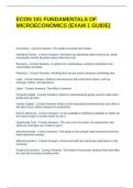 ECON 101 FUNDAMENTALS OF MICROECONOMICS &lpar;EXAM 1 GUIDE&rpar; QUESTIONS AND ANSWERS