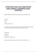 CFRN PRACTICE TEST QUESTIONS AND CORRECT ANSWERS &lpar;100&percnt; VERIFIED&rpar;