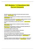 PAT Modules 1-6 Questions And Correct Answers
