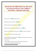 HLTH 429&colon; ENVIRONMENTAL HEALTH EXAM QUESTIONS AND CORRECT ANSWERS&period; VERIFIED 2025&sol;2026