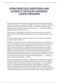 CFRN PRACTICE QUESTIONS AND CORRECT DETAILED ANSWERS LATEST REVISION