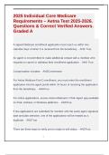 2025 Individual Core Medicare Requirements &ndash; Aetna Test 2025-2026&period; Questions & Correct Verified Answers&period; Graded A