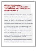 2025 Individual Medicare Advantage&sol;SNP &ndash; Aetna Test 2025-2026&period; Questions and Correct Verified Answers&period; Graded A