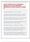 Aetna Individual Core Certification Mastery Test&period; Latest 2025-2026&period; Questions & Correct Answers&period; Graded A