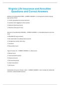 Virginia Life Insurance and Annuities Questions and Correct Answers