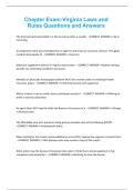Chapter Exam-Virginia Laws and Rules Questions and Answers