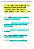 RIO SALADO BIO 201 EXAM 2 EXAM WITH CORRECT ACTUAL QUESTIONS AND CORRECTLY WELL DEFINED ANSWERS LATEST ALREADY GRADED A&plus; 2025 &ndash; 2026
