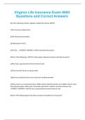 Virginia Life Insurance Exam 0000 Questions and Correct Answers