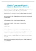 Virginia Property and Casualty Insurance Questions & Answers